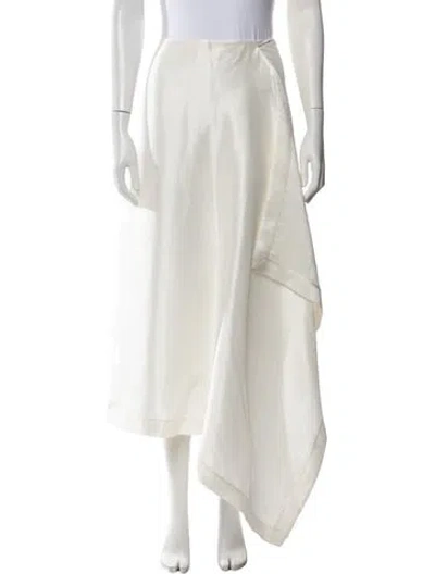 Pre-owned Heirlome Silk Long Skirt In White