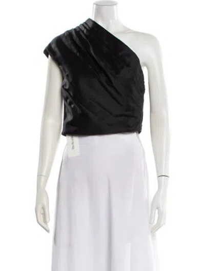 Pre-owned Heirlome Silk One-shoulder Top W/ Tags In Black