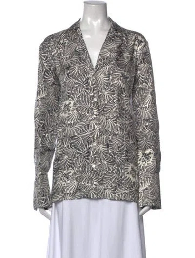 Pre-owned Heirlome Silk Printed Blouse In Multicolor