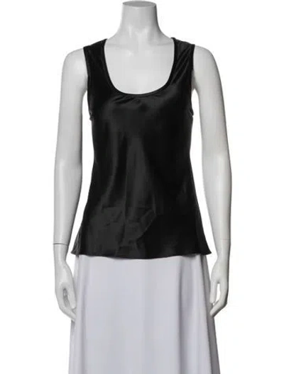 Pre-owned Heirlome Silk Scoop Neck Top In Black