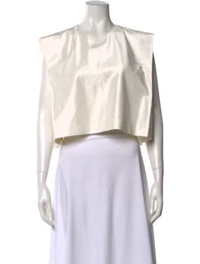 Pre-owned Heirlome Silk V-neck Top W/ Tags In Neutral