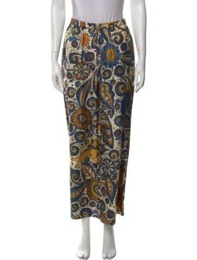 Pre-owned Heirlome Silk Wide Leg Pants In Blue