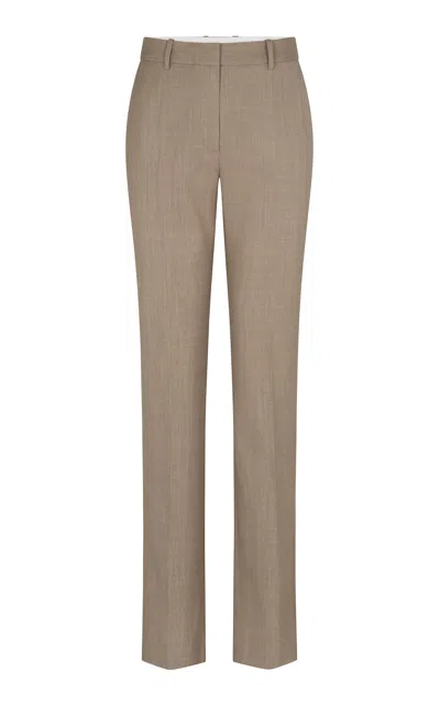 Heirlome Simone Stretch-wool Pants In Brown