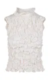 Heirlome Sloane Ruched Silk Top In White