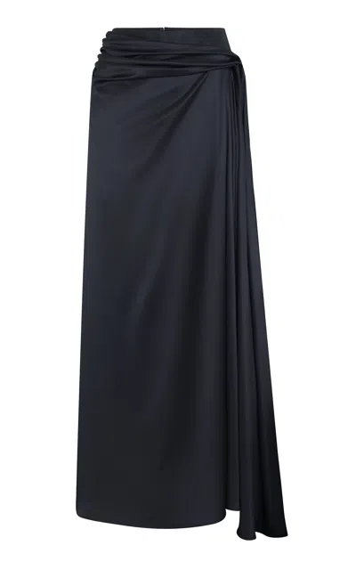 Heirlome Sylvie Silk Maxi Skirt In Black