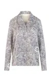 Heirlome Talavera De La Reyna Printed Silk Shirt In Black,white