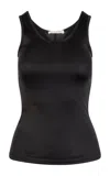 Heirlome Teddi Scoop-neck Silk Tank Top In Black