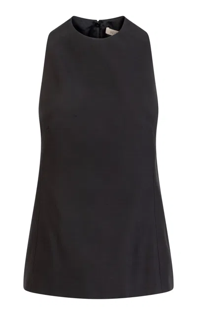 Heirlome Vera Racerback Wool-silk Top In Black