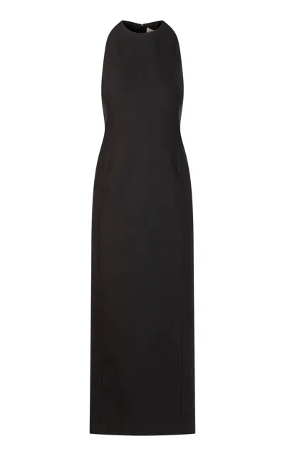 Heirlome Vera Sleeveless Wool-silk Maxi Dress In Black