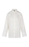 Heirlome Vivi Open-sleeve Cotton-poplin Button-down Shirt In White