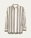 Heirlome Vivi Stripe Button Down Silk Blouse In Cream/black