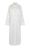 Heirlome Viviana Open-sleeve Cotton-poplin Maxi Shirt Dress In White