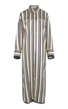 Heirlome Viviana Striped Silk Maxi Shirt Dress