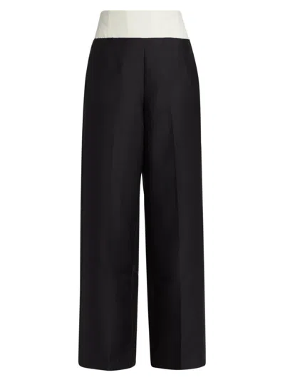 Heirlome Women's Dakota Wool-silk Wide-leg Pants In Multi