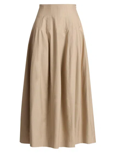 Heirlome Women's Estefania Tussah Silk A-line Maxi Skirt In Neutral