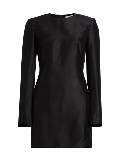 Heirlome Women's Francesca Silk Long-sleeve Minidress In Black