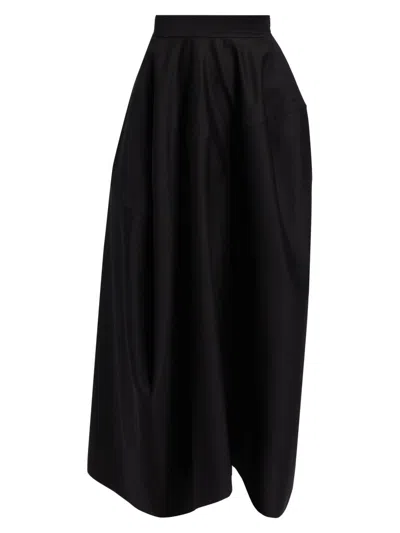 Heirlome Women's Karla Wool-blend Asymmetric Midi-skirt In Black