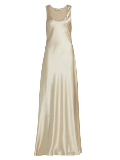 Heirlome Women's Margot Silk Bias Cut Maxi Dress In Oyster