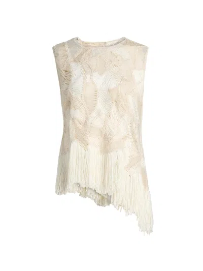 Heirlome Women's Maureen Knit Asymmetric Sleeveless Top In White