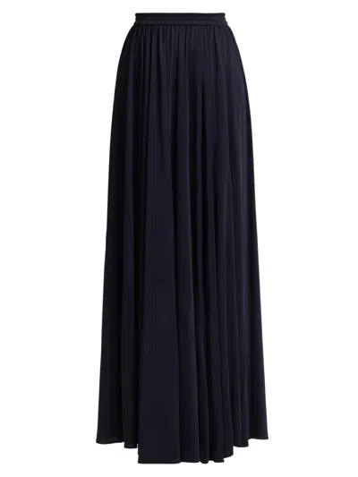 Heirlome Women's Serena Silk Jersey Maxi Skirt In Blue