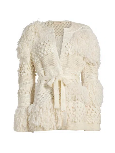 Heirlome Women's Vida Crochet Silk-blend Cardigan In White