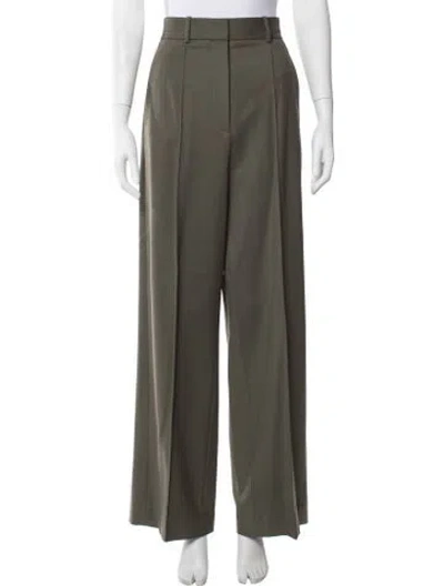 Pre-owned Heirlome Wool Wide Leg Pants In Green