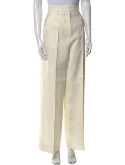 Pre-owned Heirlome Wool Wide Leg Pants In Neutral