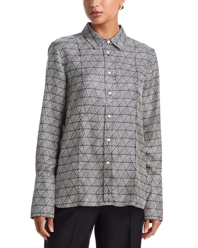 Heirlome X A Morales Rosie Silk Relaxed Shirt In Gray
