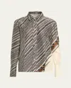 Heirlome X Alex Jurado Geometric Silk Button-down Shirt In Multi