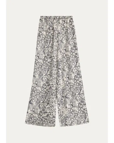 Heirlome X Angelica Morales Wide-leg Silk Trousers In Ivory/black