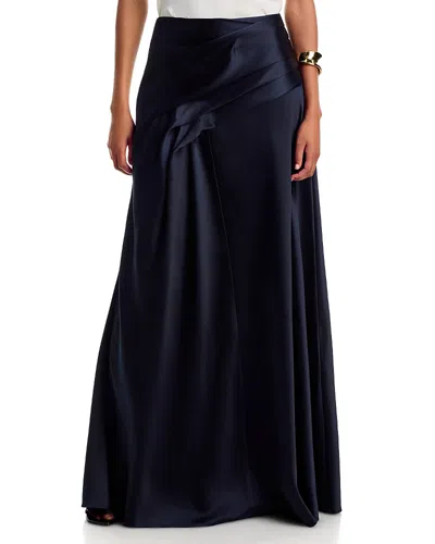 Heirlome Yvonne Draped Silk Maxi Skirt In Blue