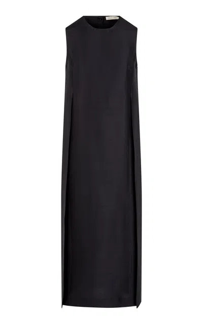 Heirlome Zoey Side-split Silk Top In Black