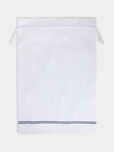 Heirlooms Antibes Embroidered Linen Laundry Bag  Abask Luxury Gift In White