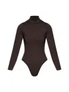 Heist High-neck Long-sleeve Bodysuit In Brown