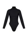 Heist High-neck Long-sleeve Bodysuit In Black