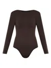Heist Long-sleeve Bodysuit In Brown
