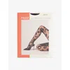 Heist Studios Womens  Leopard-print Stretch-woven Tights In Black