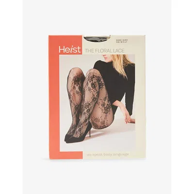 Heist Studios Womens Black Floral Lace Tights