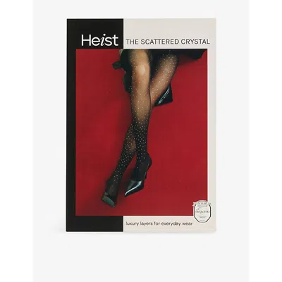 Heist Studios Womens Black The Swarovski Crystal Semi-opaque 35 Denier Tights
