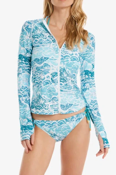 Helen Jon Beach Break Rash Guard Upf 50+ In Blue