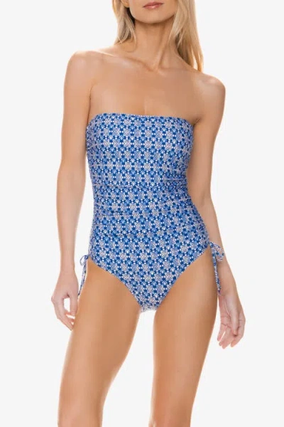 Helen Jon Cinch Bandeau One-piece In Blue