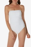 Helen Jon Classic Bandeau One-piece In Textured White