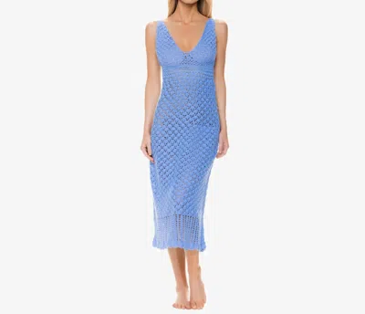 Helen Jon Claudia Crochet Midi Dress In Peri Blue