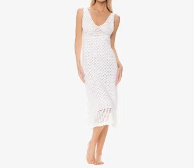 Helen Jon Claudia Crochet Midi Dress In White