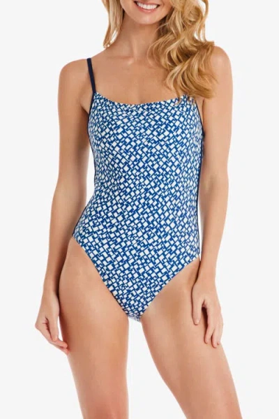 Helen Jon Giselle Tie Back One-piece In Blue