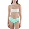 Helen Jon Hana Womens Twist Print Hipster Swim Bottom Separates In Green