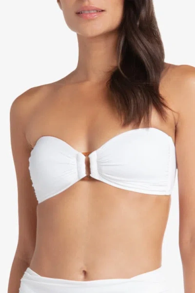 Helen Jon Hook Back Tortoise Bandeau In Textured White