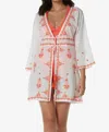 Helen Jon Nola Tunic In White & Orange In Orange