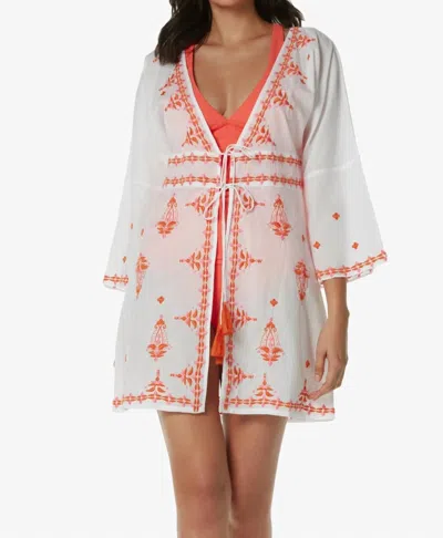 Helen Jon Nola Tunic In White & Orange