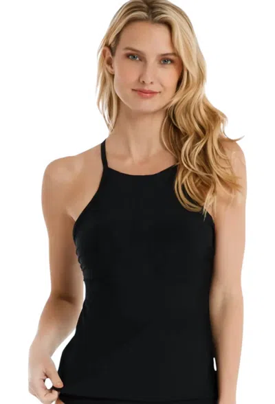 Helen Jon Racerback Tankini In Black Laser Cut
